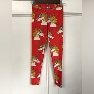 Mini Rodini Red Unicorn Print UV Leggings